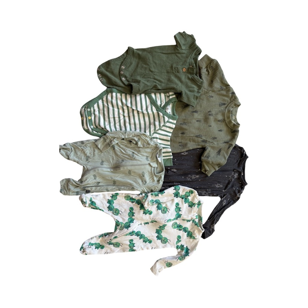 Green and Black Kids One Piece Footies